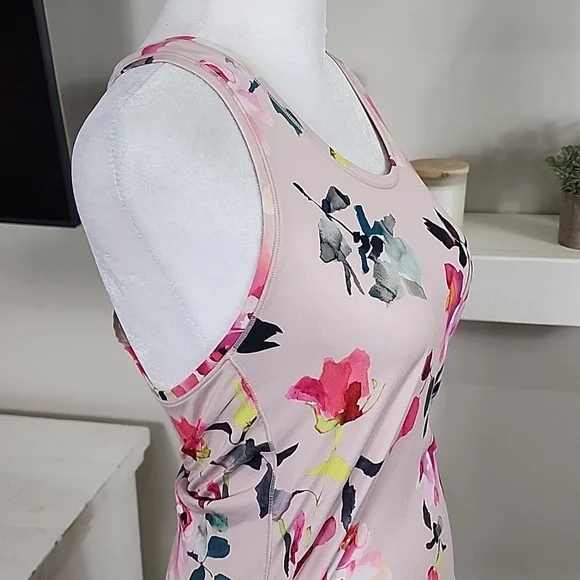 Athleta Pink Floral Print Racerback Tank Top - Picture 3 of 8